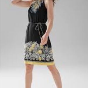 White House Black Market Black Reversible Halter Midi Dress